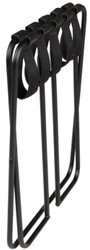 Casa Padrino scaffale bagagli di lusso nero 55 x 44 x A. 50 cm - Scaffale bagagli pieghevole con acciaio verniciato a polvere e pelle sintetica - Accessori per Hotel