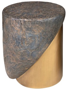 Casa Padrino sgabello di design rame antico / ottone Ø 41 x A. 48,5 cm - Sgabello rotondo in cemento rinforzato con fibra di vetro - Mobili di Lusso
