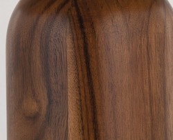 Casa Padrino luxury table lamp brown / antique brass / white Ø 40.6 x H. 66 cm - Elegant Solid Wood Table Lamp with Round Linen Lampshade