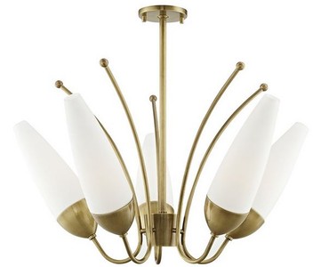 Casa Padrino designer chandelier antique brass / white Ø 69 x H. 43 cm - Modern Chandelier - Luxury Quality