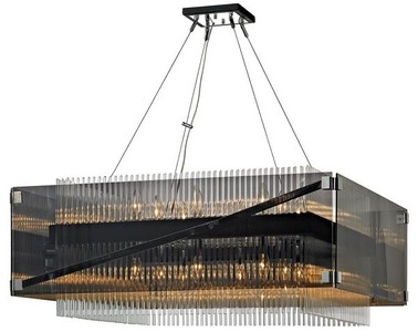 Casa Padrino lustre de luxe argent / noir / bronze foncé 87,7 x 87,7 x H. 36,9 cm - Qualité de Luxe