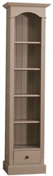 Casa Padrino armadio ripiano stile country beige 50 x 33 x H. 190 cm - Armadio in Legno Massello con 4 Ripiani e Cassetto - Mobili in Stile Country