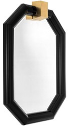 Casa Padrino specchio da parete di lusso nero / ottone 105 x 15 x A. 151 cm - Specchio ottagonale in mogano - Qualità di Lusso
