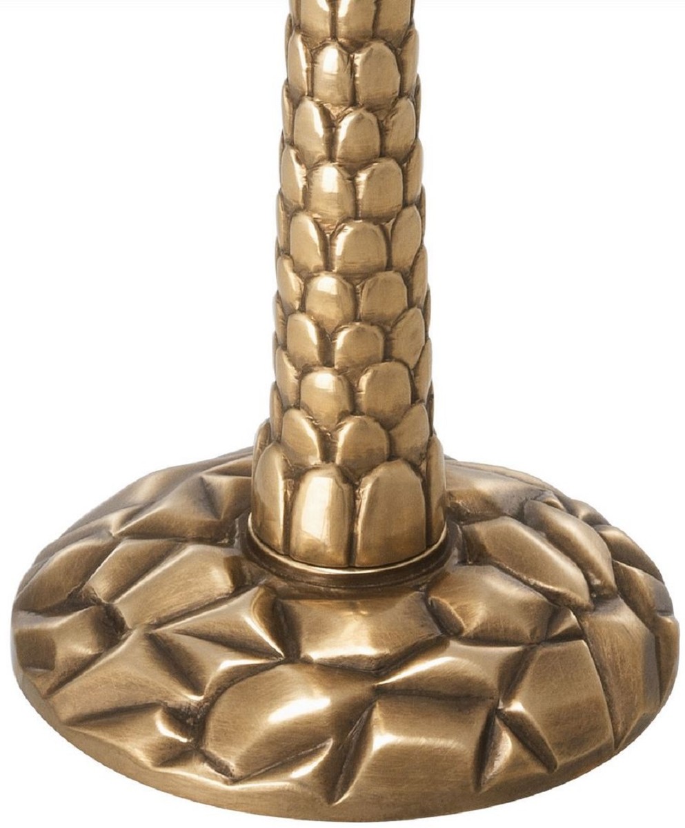 Casa Padrino luxury candle holder vintage brass Ø 13 x H. 36 cm - Handmade brass candlestick in palm design - Luxury Accessories
