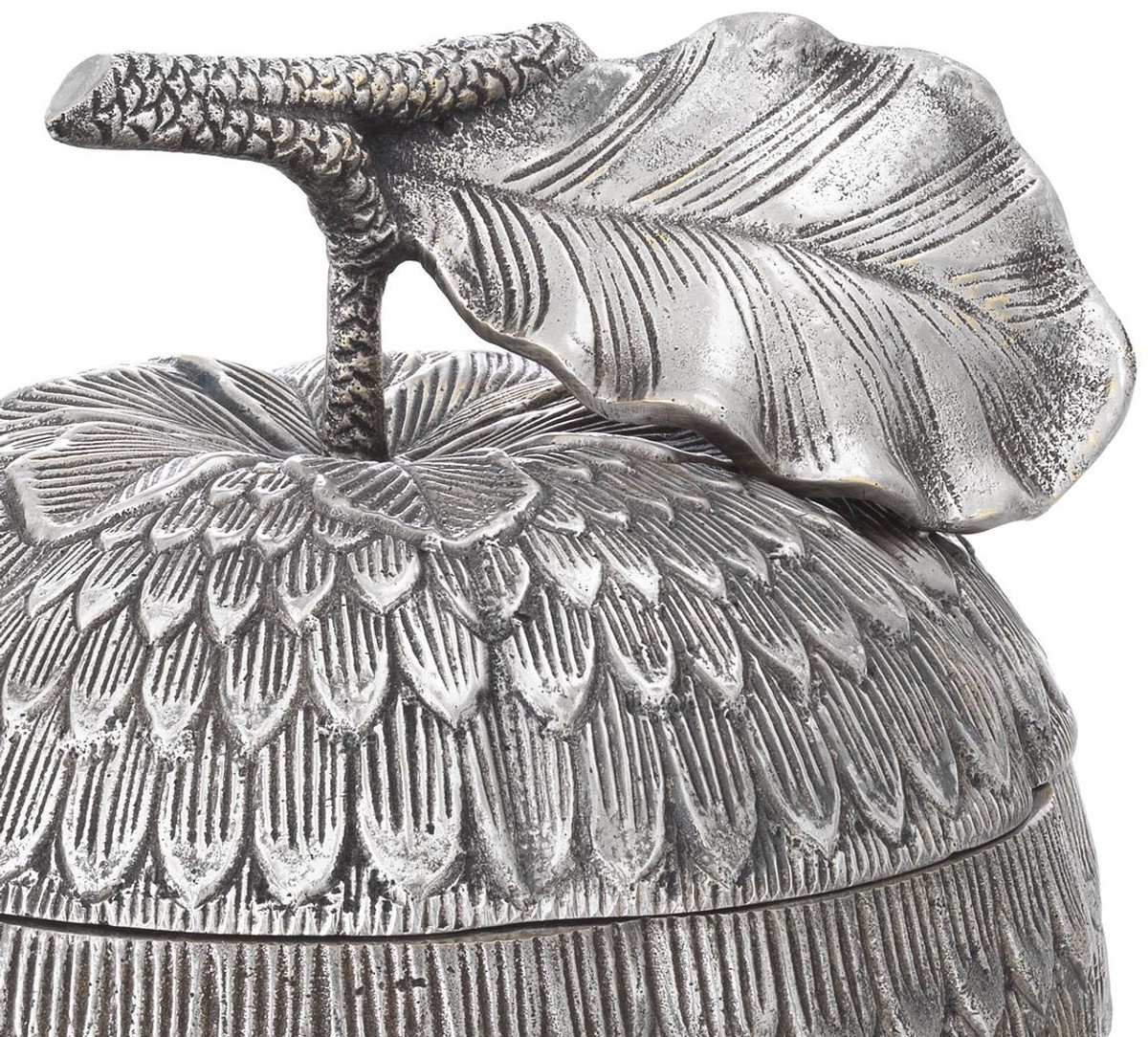 Casa Padrino luxury storage box with lid in apple shape antique silver Ø 18 x H. 20 cm - Decoration Accessories