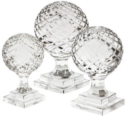 Casa Padrino set di palline di vetro decorazione di lusso - 3 Palline con Base - Decorazione Scrivania - Decorazione Soggiorno - Collezione di Lusso