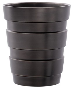 Casa Padrino luxury decorative brass vase bronze Ø 19.5 x H. 22.5 cm - Modern round flower vase in industrial design - Luxury Quality