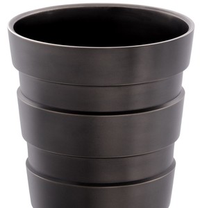 Casa Padrino Luxus Deko Messing Vase Bronzefarben Ø 19,5 x H. 22,5 cm - Moderne runde Blumenvase im Industrie Design - Luxus Qualität
