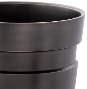 Casa Padrino Luxus Deko Messing Vase Bronzefarben Ø 19,5 x H. 22,5 cm - Moderne runde Blumenvase im Industrie Design - Luxus Qualität