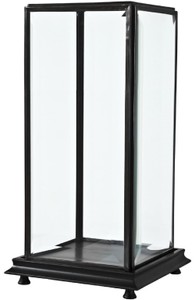 Casa Padrino vetrina da tavolo di lusso bronzo antico / nero 22 x 22 x A. 52,5 cm - Decorazione Soggiorno