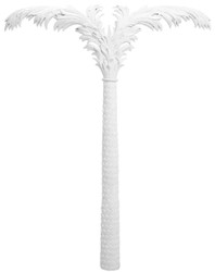 Casa Padrino décoration murale de luxe paume blanc mat 260 x H. 260 cm - Paume en Résine - Accessoires de Décoration de Luxe
