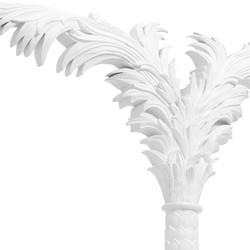 Casa Padrino décoration murale de luxe paume blanc mat 260 x H. 260 cm - Paume en Résine - Accessoires de Décoration de Luxe