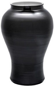 Casa Padrino Luxus Deko Vase Schwarz / Gold Ø 42 x H. 90 cm - Chinesische Porzellan Vase mit Deckel