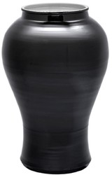 Casa Padrino luxury decorative vase black / gold Ø 42 x H. 90 cm - Chinese Porcelain Vase with Lid