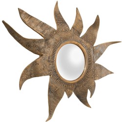 Casa Padrino espejo convexo de diseño latón vintage 83 x 9 x A. 75 cm - Espejo de pared para sala de estar - Espejo de armario - Calidad de Lujo