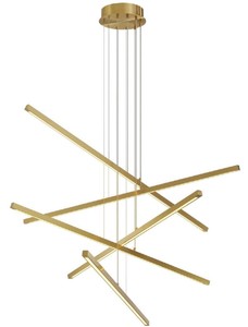 Casa Padrino lustre LED de luxe laiton antique 120 x 120 x H. 260 cm - Lustre Moderne à Intensité Réglable et Réglable en Hauteur