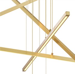 Casa Padrino luxury LED chandelier antique brass 120 x 120 x H. 260 cm - Modern Dimmable and Height Adjustable Chandelier