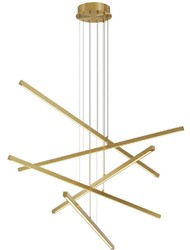 Casa Padrino luxury LED chandelier antique brass 120 x 120 x H. 260 cm - Modern Dimmable and Height Adjustable Chandelier