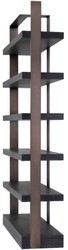 Casa Padrino cabinet mensola di lusso nero / bronzo 120,5 x 40 x A. 230 cm - Armadio in rovere impiallacciato con telaio in acciaio inossidabile - Armadio per libri - Mobile da Soggiorno di Lusso