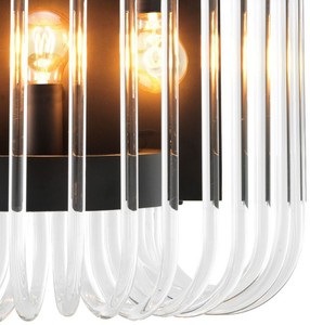 Casa Padrino Luxus Wandleuchte Bronze 40 x 24,5 x H. 35 cm - Edle Wandlampe mit abgerundeten Glasstäbchen - Luxus Kollektion