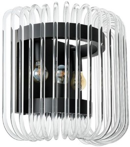 Casa Padrino Luxus Wandleuchte Bronze 40 x 24,5 x H. 35 cm - Edle Wandlampe mit abgerundeten Glasstäbchen - Luxus Kollektion