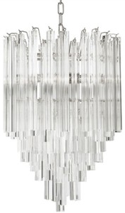 Casa Padrino Luxus Art Deco Kronleuchter Silber Ø 42 x H. 61,5 cm - Hotel & Restaurant Kronleuchter