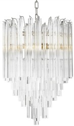 Casa Padrino Lampadario Art Déco di Lusso Argento Ø 42 x A. 61,5 cm - Lampadario per Hotel e Ristorante