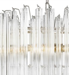 Casa Padrino Lampadario Art Déco di Lusso Argento Ø 42 x A. 61,5 cm - Lampadario per Hotel e Ristorante