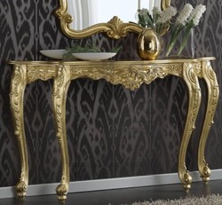 Casa Padrino Luxury Baroque Console Gold 150 x 41 x H. 90 cm - Sumptuous Antique Style Console Table with Beautiful Ornaments - Luxury Quality - Made in Italy