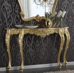 Casa Padrino Luxury Baroque Console Gold 150 x 41 x H. 90 cm - Sumptuous Antique Style Console Table with Beautiful Ornaments - Luxury Quality - Made in Italy