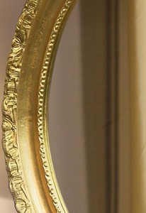 Casa Padrino Luxus Barock Spiegel Gold 64 x 6 x H. 84 cm - Ovaler Wandspiegel im Barockstil - Barock Möbel