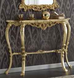 Casa Padrino luxury baroque console gold 114 x 31 x H. 83 cm - Sumptuous Antique Style Console Table with Beautiful Ornaments - Baroque Living Room Furniture