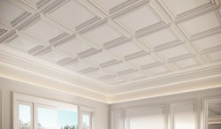 Casa Padrino panneau de mural / panneau de plafond blanc 50 x 3,2 x H. 50 cm - Accessoires de Décoration Baroque & Art Nouveau