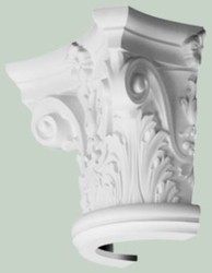 Casa Padrino élément décoratif baroque pilier tête de lit blanc 36 x 18 x H. 30 cm - Décoration Murale - Décoration Baroque