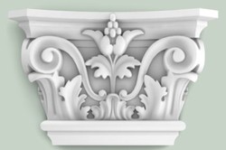 Casa Padrino baroque decorative element pillar headboard white 22.8 x 6.2 x H. 14.9 cm - Wall Decoration in Baroque Style