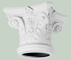 Casa Padrino Barock Wanddeko Zierelement Säulen Kopfteil Weiß
