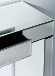 Casa Padrino consola de vidrio espejo de lujo 100 x 30 x A. 83 cm - Mesa consola con cajón - Muebles de Lujo