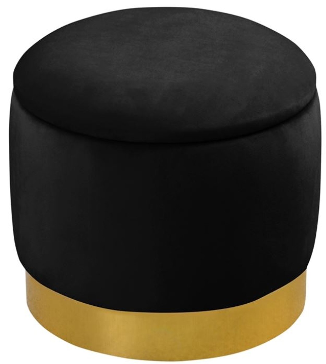 Casa Padrino tabouret de luxe en velours Ø 40 x H. 37 cm - Différentes Couleurs - Tabouret rond avec espace de rangement - Qualité de Luxe