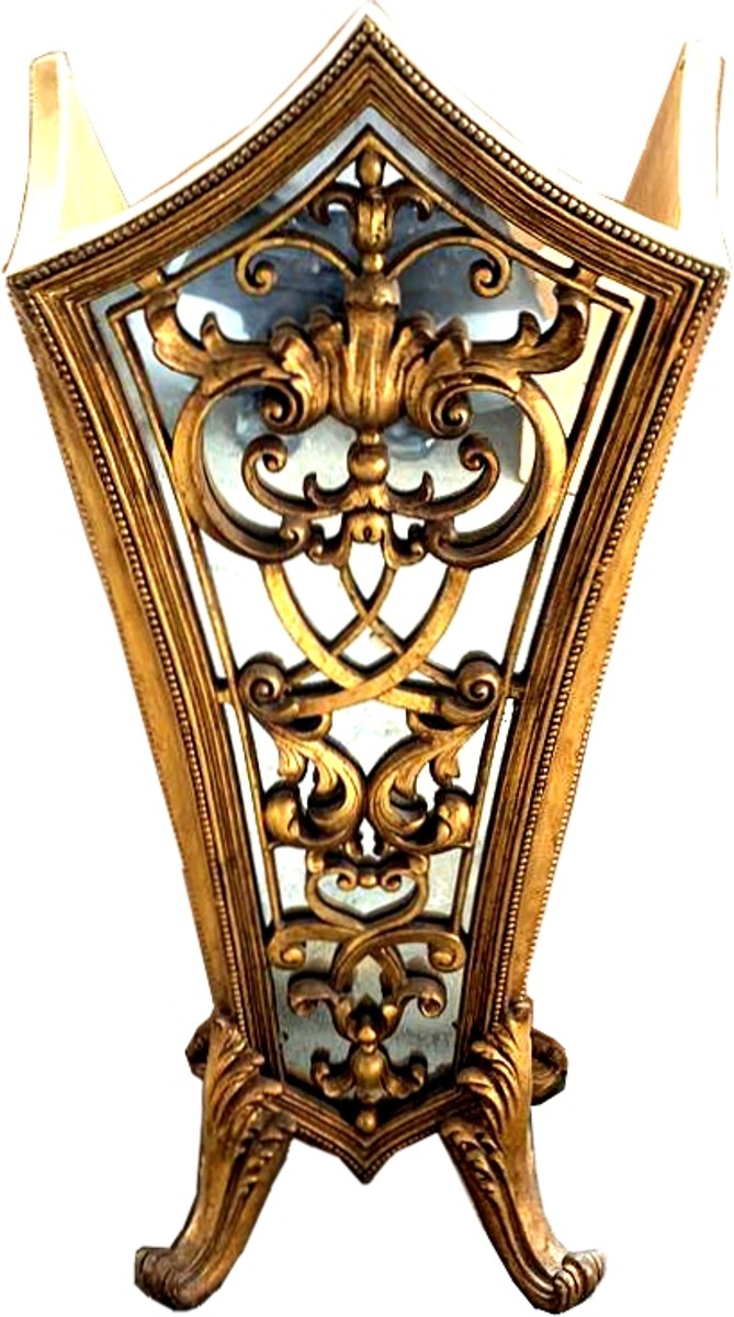Casa Padrino Barock Schirmständer mit Spiegelglas Regenschirm Ständer Spiegel Glas Baroque Umbrella Stand Wood Wooden Holz Massive Möbel Interior Casa Padrino Barock Schirmständer mit Spiegelglas Regenschirm Ständer Spiegel Glas Baroque Umbrella Stand Wood Wooden Holz Massive Möbel Interior
