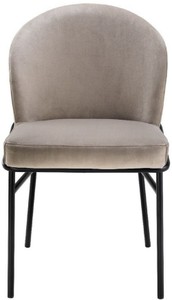 Casa Padrino Luxus Esszimmerstühle Greige / Schwarz 49 x 56 x H. 82 cm - Küchenstühle mit edlem Samtstoff - Esszimmer Set