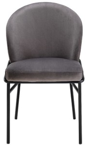 Casa Padrino Luxus Esszimmerstühle Grau / Schwarz 49 x 56 x H. 82 cm - Küchenstühle mit edlem Samtstoff - Esszimmer Set