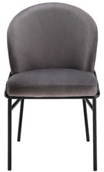 Casa Padrino sedie da pranzo di lusso grigio / nero 49 x 56 x A. 82 cm - Sedie da cucina con velluto pregiato - Set da Pranzo
