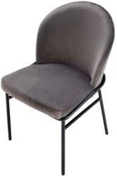 Casa Padrino sedie da pranzo di lusso grigio / nero 49 x 56 x A. 82 cm - Sedie da cucina con velluto pregiato - Set da Pranzo