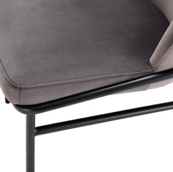 Casa Padrino sedie da pranzo di lusso grigio / nero 49 x 56 x A. 82 cm - Sedie da cucina con velluto pregiato - Set da Pranzo