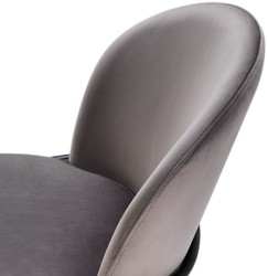 Casa Padrino sedie da pranzo di lusso grigio / nero 49 x 56 x A. 82 cm - Sedie da cucina con velluto pregiato - Set da Pranzo