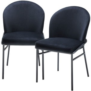 Casa Padrino luxury dining chairs black 49 x 56 x H. 82 cm - Kitchen chairs with fine velvet - Dining Room Set