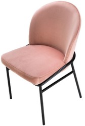 Casa Padrino sedie da pranzo di lusso rosa / nero 49 x 56 x A. 82 cm - Sedie da cucina con velluto pregiato - Set da Pranzo