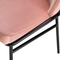 Casa Padrino sedie da pranzo di lusso rosa / nero 49 x 56 x A. 82 cm - Sedie da cucina con velluto pregiato - Set da Pranzo