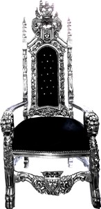 Casa Padrino baroque throne armchair black / silver with bling bling rhinestones - king armchair - wedding armchair - giant armchair Casa Padrino baroque throne armchair black / silver with bling bling rhinestones - king armchair - wedding armchair - giant armchair