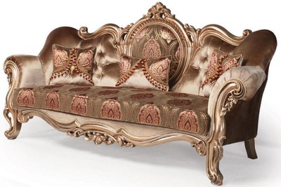 Casa Padrino divano barocco di lusso bronzo / marrone / rosso bordeaux 233 x 89 x A. 115 cm - Mobili per soggiorno - Mobili Barocchi